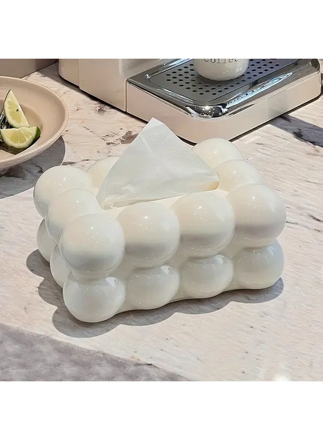 حامل علبة المناديل على شكل سحابة بيضاء مع ربطة للصالة غرفة النوم المطبخ - Image 5